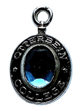 Vintage Otterbein College Medal Charm with Turquoise Colored Stone Early Old picture