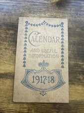 Vintage 1917-1918 Emerson's Bromo Seltzer Calendar Notepad Notebook Useful Info picture