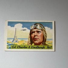 1936 Charles Lindbergh Card- Heinz Famous Pilots #1 Non-Sport Card Vintage Loose picture