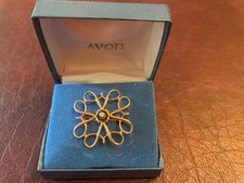 Vintage AVON  10K Diamond Onyx Award Pin Brooch w/Original Box & Booklet picture