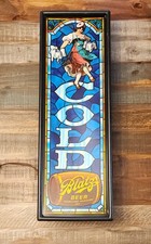 Vintage Blatz Valerie Faux Stained Glass Lighted Beer Sign Large 28