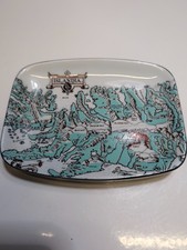 Vintage Rörstrand Sweden Islandia Map Porcelain Tray Ashtray Wall Plaque 3333 picture