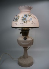 Original Aladdin B-75 Tall Lincoln Drape Alacite Lamp Pink Floral Shade 1940s picture