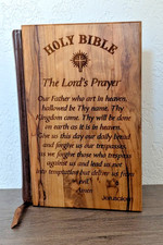 Holy Bible KJV Jerusalem Bethlehem Olive Wood Cover Lord's Prayer Soil - D3 picture