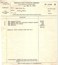 1923 American Soda Fountain Co. invoice, Cisco, TX picture