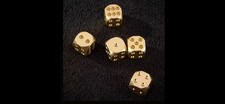 Set Of (5) Solid Brass Dice -gaming - Collectible’s picture