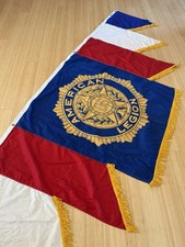 Vintage American Legion Annin Reliance Cotton Bunting 3 x 9 ft Gold Fringe picture