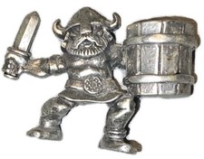 Tinn-Per Pewter Norway Viking with Barrel Figurine Very Nice Condition picture