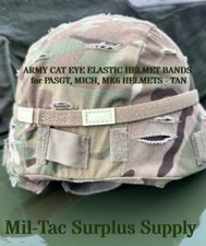 ARMY CAT EYE ELASTIC HELMET BAND ONLY for PASGT, MICH, MK6 HELMETS  - TAN picture