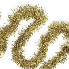 Allgala Tinsel Garland 50ft Champagne Metallic Foil Holiday Tree Decor Home picture