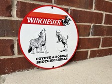 Winchester Ammunition ShotGun Shells Vintage Style Metal Sign Coyote Bobcat picture