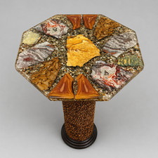 Vintage 1976 Rock Resin Lazy Susan Agate Jasper Walter & Schneider + Pedestal picture