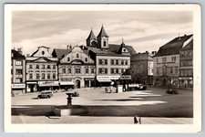 RPPC Plzeň Klatovy Czech Republic Fountain Business Area Real Photo Postcard picture