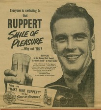 1949 Ruppert Knickerbocker  Beer Newsprint Ad   Brewery--SMILE OF PLEASURE picture