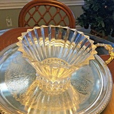 Rosenthal Crystal Leaded Centerpiece Bowl - Lg. Blossom Fan Pleats 9 3/4
