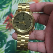 Adidas Analog Quartz Men Gold Watch Scratches Men Wristwatch Vintage 470884944 picture