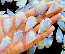 Bulk Opalite Arrowhead Carving Stone Crystal, Carved Crescent Opalite Healing picture