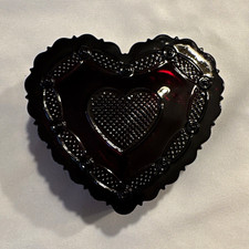 Vintage Avon Ruby Red Cape Cod Hear-shaped Trinket Box picture