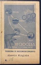 VENTENNIO OND TESSERA XIIa CROCIERA 1937 XV° GENOVA NAPOLO RODI SIRACUSA GENOVA picture