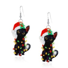 Cute Cartoon Cat Drop Dangle Earrings for Women Fun Halloween Ghost Earrings Chr picture