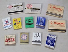 12 VTG Matchbooks Ames Feed Dannen John Deere Felco Midwest Burlap Advertising picture