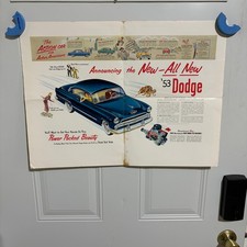 1953 Dodge Dealer Magazine Announcement Advertising Poster Red Ram V8 picture