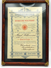 1908 Swedish IOGT Good Templars Membership Certificate Temperance Framed Antique picture