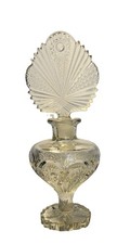 Vtg Perfume Bottle Imperial Glass Zipper Heart W Crystal Dauber 9 3/4” Colossal picture