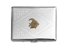 STAINLESS STEEL FLOWER CIGARETTE CASE /A02 picture