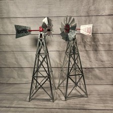 Galvanized Metal Windmill Models Set of 2, Aero Mfg Co LLC, Lehmans Sales Sample picture