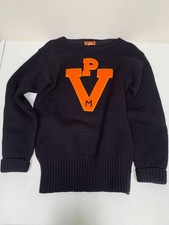 Vintage VPI Virginia Polytechnic Letter Sweater Burgundy with Orange Letters picture