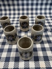 Oktoberfest Mini Ceramic shot Beer Steins with  Bavarian Coat Of Arms Lot Of 6 picture