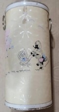 1950’s Pearl Wick Pink Poodle Lamb Vintage MId Century Hamper picture