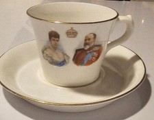 1902 Royal Doulton King Edward VII & Queen Alexandra Coronation Teacup & Saucer picture