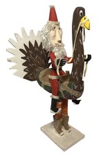 NATIVE AMERICAN NAVAJO FOLK ART Santa On Turkey Holiday By DELBERT BUCK (DAMAGE) picture