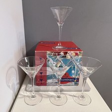Vintage Luminarc Martini Cocktail Glasses X4 Signature France Box Capacity 150ml picture