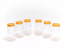 LocknLock Set of (6) 4-Cup (1 Qt) Twist Lid Mason Jars K315584 Tangerine picture