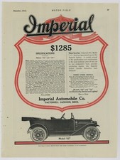 1912/13 Imperial Automobile Co. Ad: Model 32 Pictured - Jackson, Michigan picture