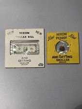 Vintage 1974 Nixon Penny & Nixon Dollar And Getting Smaller (2 pcs)FREE SHIPPING picture
