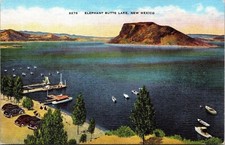 Elephant Butte Lake New Mexico NM Linen Postcard EC Kropp VTG UNP Unused Old Car picture