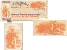 AUTHENTIC CIVIL WAR – J. P. Richards Banker, Draft 186x - Hannibal, MO - UNC picture