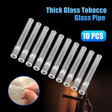 10-piece Thick Pyrex Glass Chillum Tobacco Pipe, Smoking pipe, Smooth Hitter picture