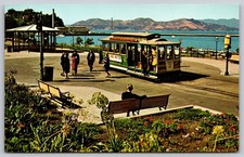 San Francisco California Hyde Street Cable Car Golden Gate Bridge Postcard PC313 picture