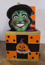 2005 Dept 56 Halloween Bobble Head Witch Jack in the Box picture