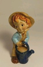 Vtg Kelvin's Figurine Little Boy W/ Watering Can Handpainted picture