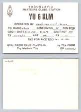 Ham Radio QSL QSO Postcard YU6KLM, Pljevlja, Montenegro, Yugoslavia picture