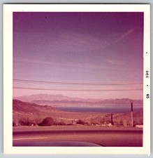 Vtg Color Snapshot Lake Mead Nevada Scenic Desert Mountain Highway View Dec 1965 picture
