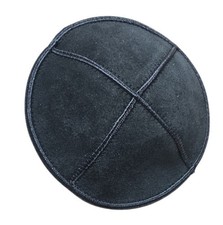 Elegant Black Suede Felt Kippah Yarmulke– Classic Four-Panel Design 5