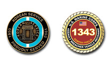 USMC 1343 Assault Breacher Vehicle Mechanic Korean Service Challenge Coin picture
