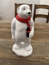 Coca-Cola Polar Bear Christmas Figurine With Bottle, 13” picture